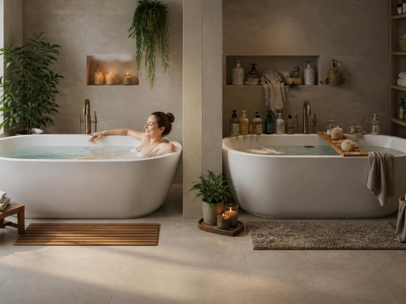 Baignoire grande largeur : avantages et inconvénients