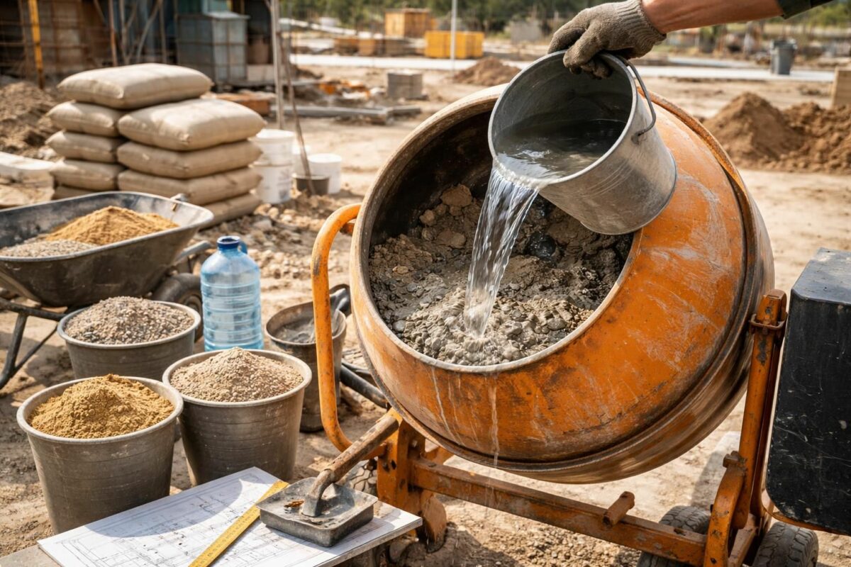 Bétonnière : le dosage parfait pour un béton à 350 kg de résistance