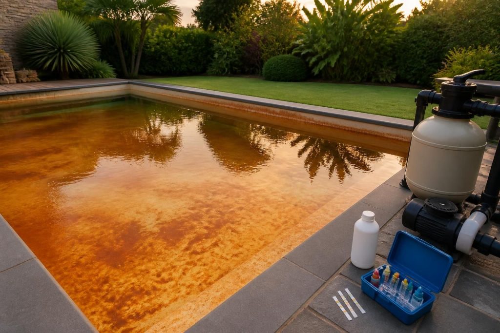 découvrez les meilleures pratiques pour entretenir votre piscine affectée par l'eau ferrugineuse et maintenir une eau claire et saine toute la saison.