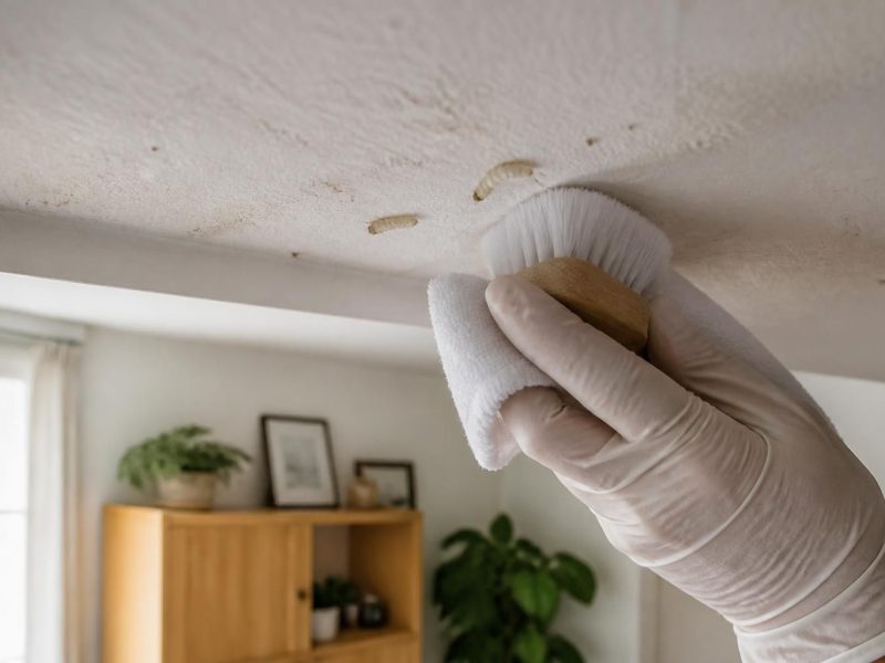 Larves de mites au plafond : conseils pour un nettoyage approfondi de votre habitation