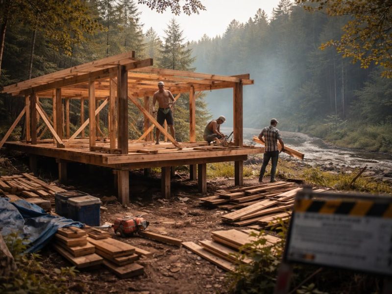 Les défis de la construction d’un chalet en bois sur pilotis sans permis de construire