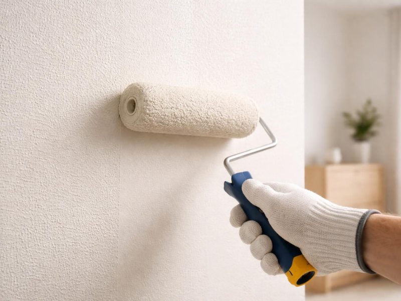 Peinture pour crépi intérieur au rouleau : éviter les traces