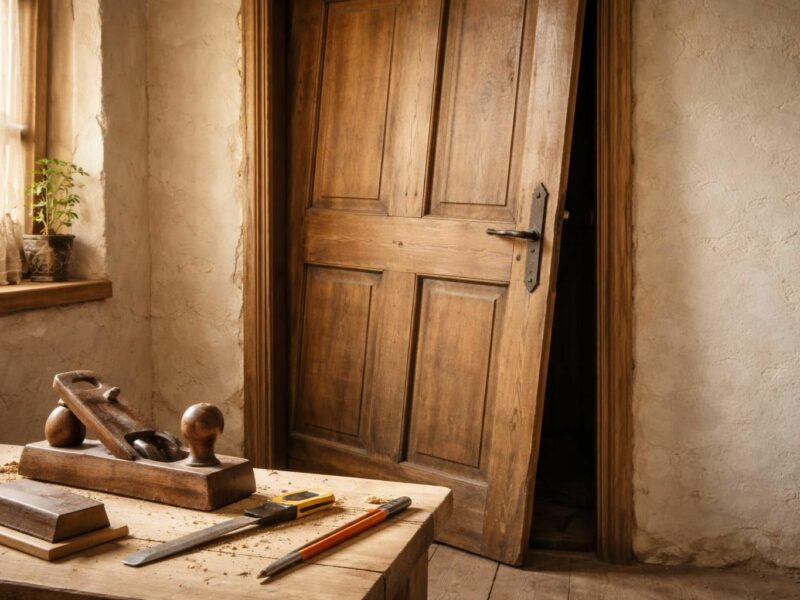 Porte en bois bloquée : astuces pour dégauchir et réparer sans casse