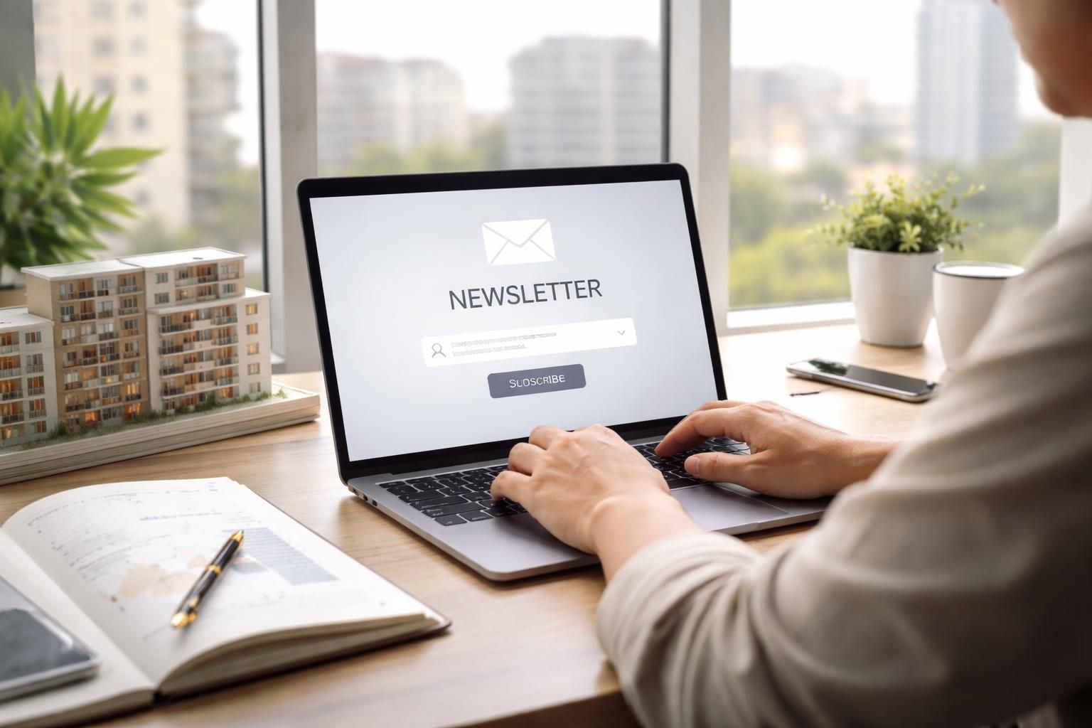 inscrivez-vous à notre newsletter immobilière pour recevoir les dernières informations et suivre en temps réel l'évolution des taux d'intérêt.