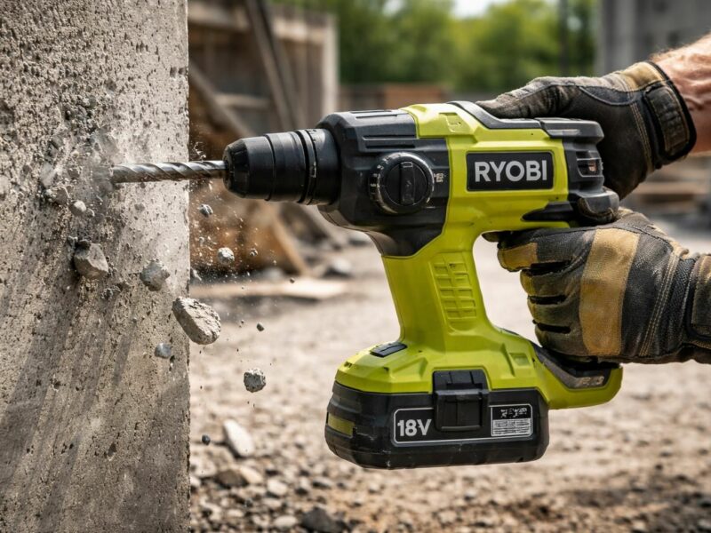 Test du perforateur Ryobi sans fil : la puissance pour percer le béton partout