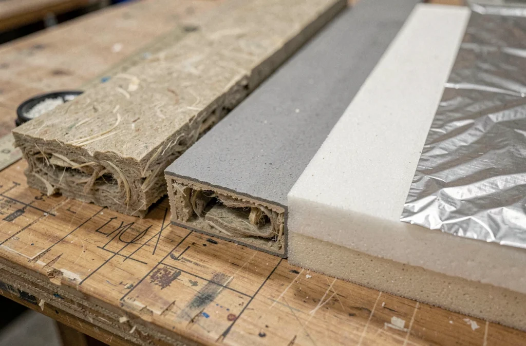 Comparaison de différents types de panneaux isolants phoniques pour plafond de garage